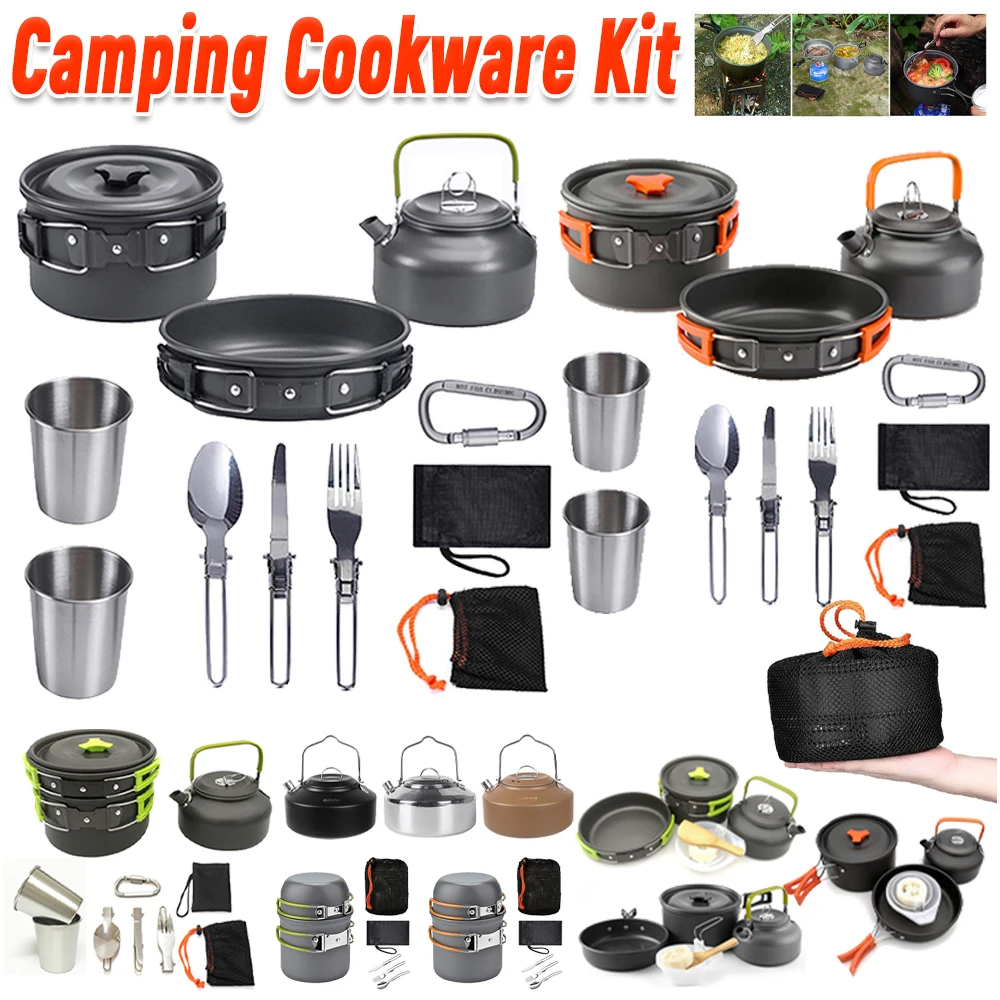 Camping Hiking Cooking - Kit de cuisine de camping, bouilloire,