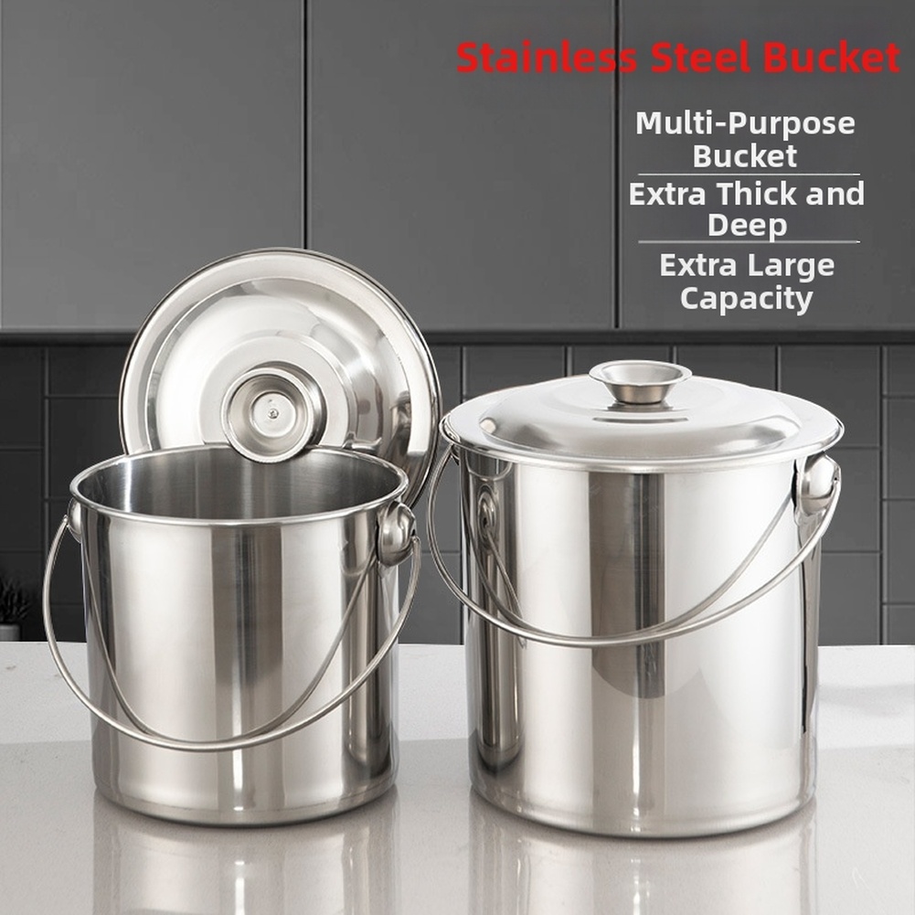 Seau en acier inoxydable, épai - Camping Cooking Container avis et prix